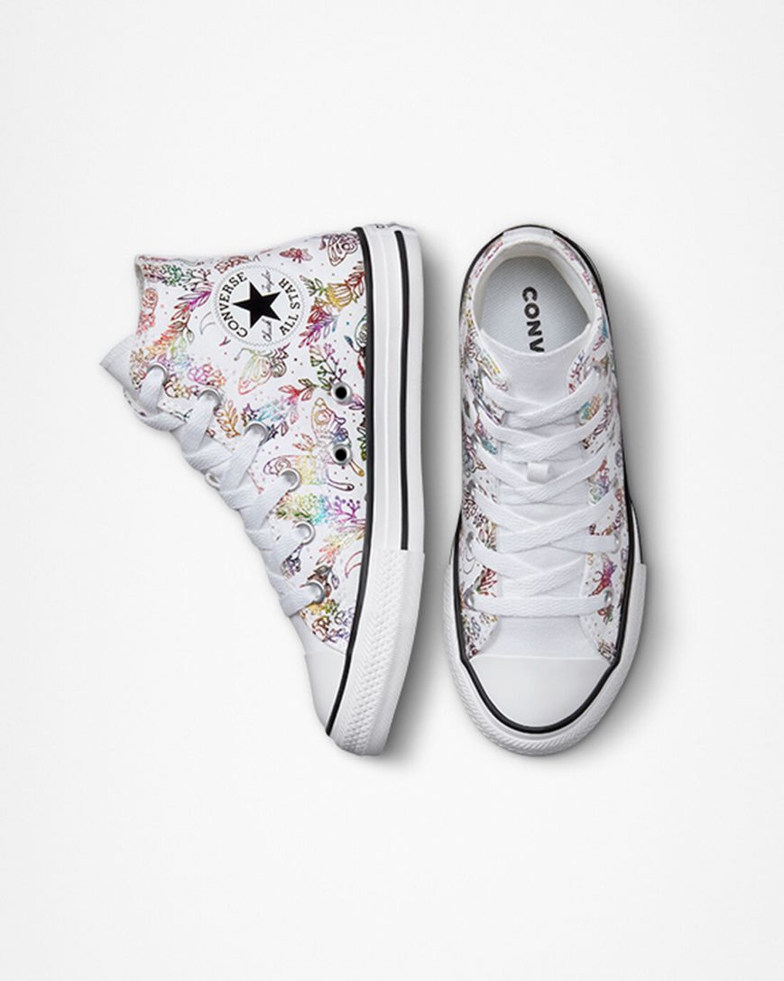 Tenisky Vysoke Converse Chuck Taylor All Star Butterfly Shine Dievcenske Biele Ruzove Nachový Modre | SK FJ5QB9